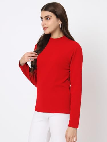 Image of Istyle Can Solid HIgh Neck Full Sleeve Stretchable Slim Fit Top for Women | Tops for Women | high Neck top for Women | Winter Tops for Women