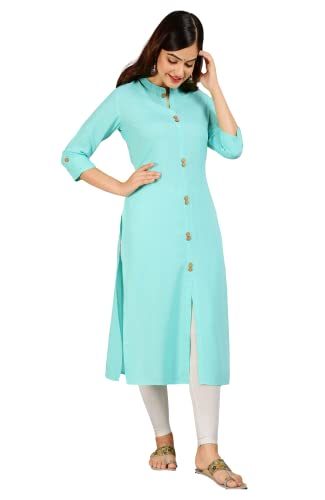 Image of NEW4U Women's Solid Rayon Straight Kurta