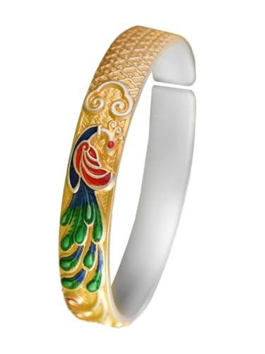 Bracelet manchette en argent femme HangErFeng bijou rigide chic
