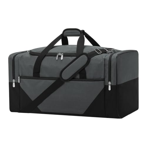 Image of 25 in Large Travel Duffel Bag for Men - 56L Roomy Weekender Bag with Trolley Sleeve (Gray)