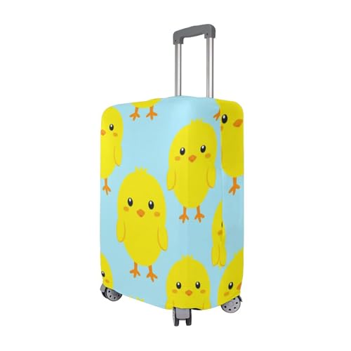 Joisal Luggage Protector Suitcase Cover Cute Baggage Prints Travel Luggage Accessories Cute Yellow Chick Blue, L, Fits 26-28 Inch Case3
