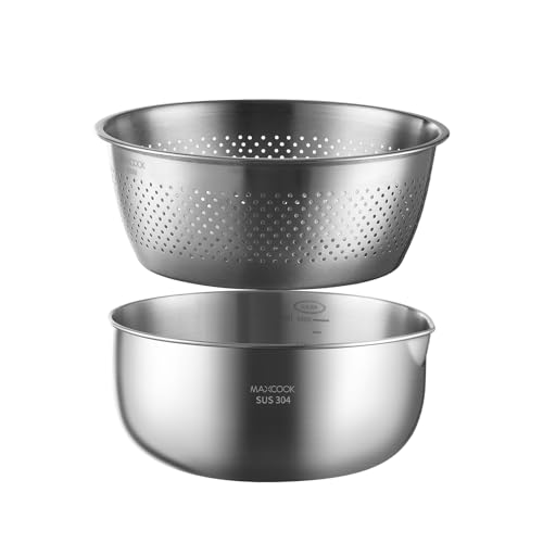 Ensemble de passoires en acier inoxydable de 22 cm avec saladier - 2