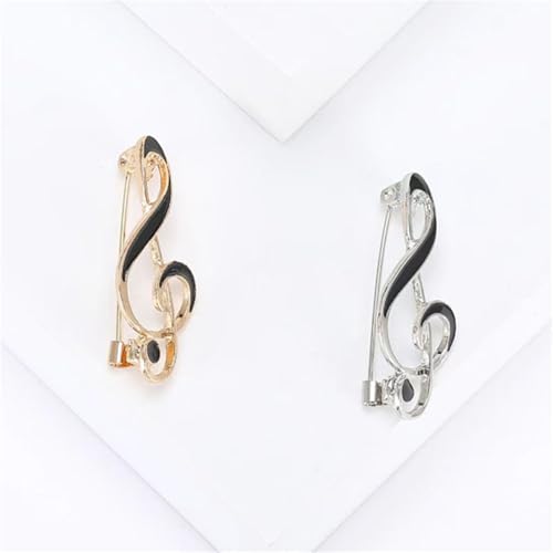 Image of 2PCS Music Note Brooch Pin for Women Dainty Elegant Rhinestone Pearl Note Treble Clef Brooch Musician Party Dance Banquet Clothes Accessorie Jewelry