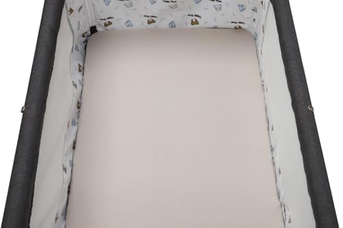 Image of Pack n Play Sheet Stretchy Fitted Portable Mini Crib Sheets Set 2 Pack,Playard Sheets Convertible Playard Mattress Cover,Ultra Soft Jersey Material, Cream & Dinosuar