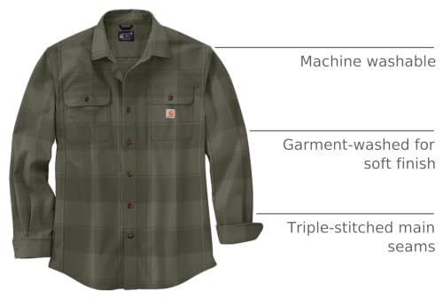 Image of Carhartt Men's Loose Fit Heavyweight Flannel Long-Sleeve Plaid Shirt