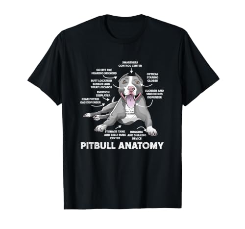 Pitbull Anatomy Funny Bulldog Lover Dog Owner T-Shirt, Men, Black, 4X-Large