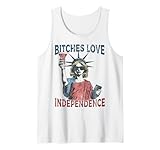 Retro Bitches Love Independence Funny 4th Of July Tank Top
