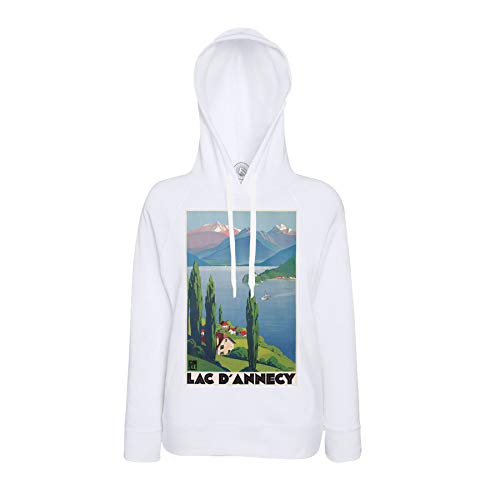 Sweat à capuche Lac d'Annecy poster vintage de voyage art déco pour passionnés de la Haute-Savoie