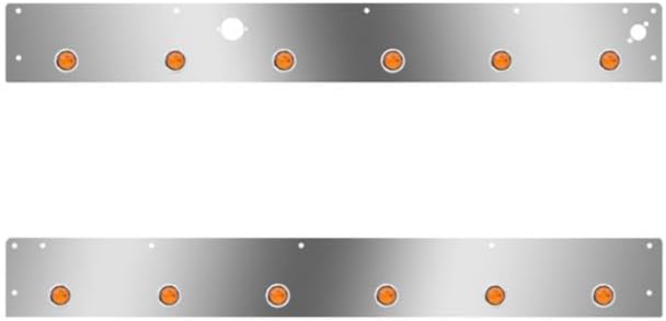 Technical Precision Replacement For KENWORTH T800 SF YEAR 2015 SS Cab Panels W12 Round .75IN AmberAmber Bullet LEDs Block Heater Plug Step Light Hole 6IN Spacing