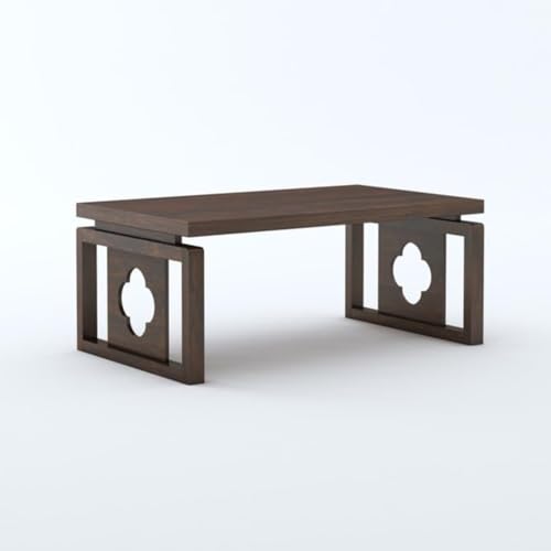 Image of MAMTA DECORATION Solid Sheesham Wood Coffee Table for Living Room | Wooden Center Table for Home, Hall, Office & Lounge | Modern Tea Table with Decorative Side Panels | Walnut Finish