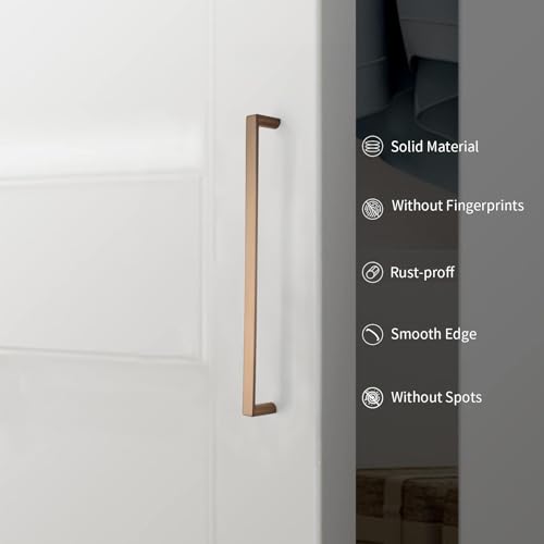 Image of 10 Pack 7.5 Inch(192mm) Kitchen Cabinet Handles Champagne Bronze Cabinet Pulls Kitchen Cabinet Hardware Drawer Pulls for Cupboard Wardrobe