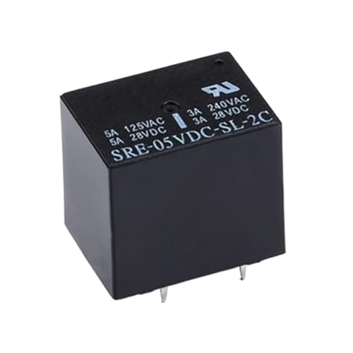Relé SRE-12VDC-SL-2C de 12V 3A y 8 pines para control electrónico, pack de 5 unidades