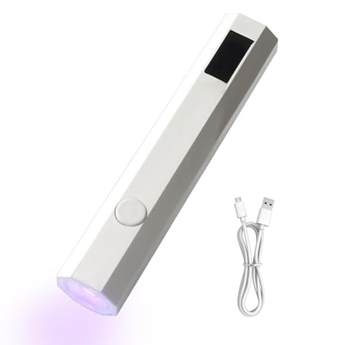Luz ultravioleta de mano para uñas, luz ultravioleta de mano para uñas de gel, Pequeña luz UV de gel de gel de mano, Secador de uñas portátil con 2 temporizadores, pantalla LED para la decoración de p