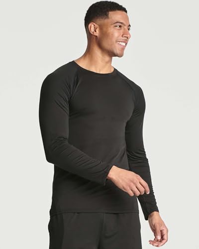 Real Essentials 4 Pack: Men's Compression Long-Sleeve T-Shirt Athletic Cold Weather Baselayer (Available in Big & Tall)2