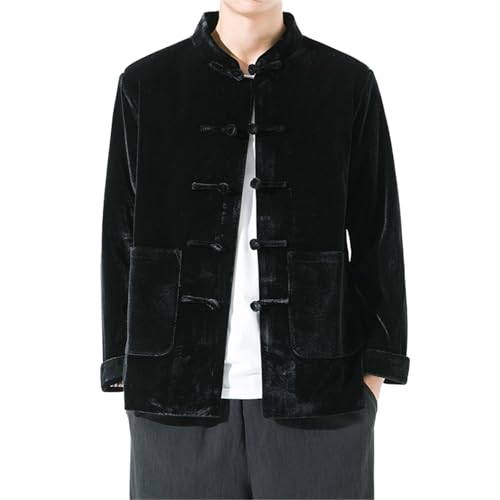 Autumn and Winter Chinese-Style Men's Tang Suit Coat with Jacket and Retro Chinese Top for Youth