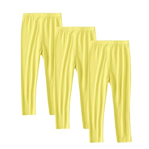 Toddler Girls Leggings Pack of 3, Casual Stretchy Soft Madal Tights Basic Solid School Uniform Pants for 2-13 Years