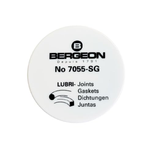 BERGEON 7055-SG - Caja de grasa de silicona para juntas y juntas tóricas sin grasa en el interior, herramienta de reparación de relojes, Blanco
