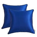 Decorative Pillow Cases Throw Pillow Covers Satin Fabric Black and White Piping Couch Bedroom Sofa D