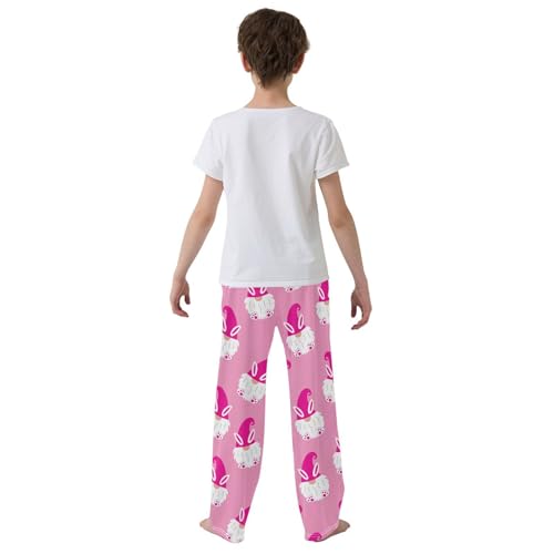 Bunny Gnome Boys Long Pants Soft Trousers Elastic Waist Kids Lounge Bottoms with Pockets S-XL3