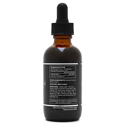Super Silver 500 Ppm Colloidal Silver - 2 Ounce Bottle With Dropper #TOP2