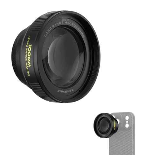 Freewell 100mm Long Macro Lens for iPhone & Samsung Magnification, 60mm Focus Distance – Capture Detailed Close-Ups of Nature & Small Objects