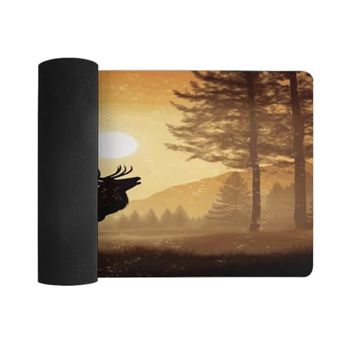 Alfombrilla para mouse grande con base de goma y diseño Elk miniatura 3
