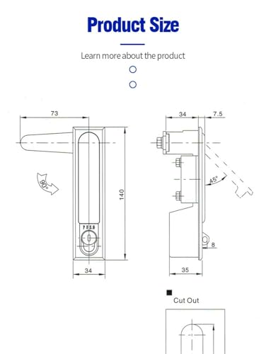 Serrure armoire de commande MS490-1 anti-vibration boîtier électrique