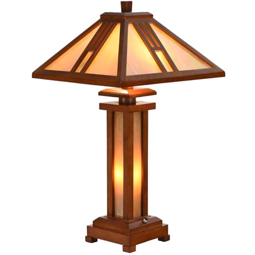 Bieye L30796 Lampada da tavolo in vetro colorato in stile Tiffany Miss...