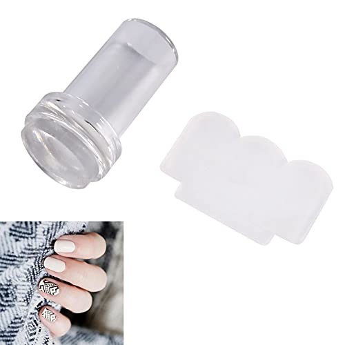 Clear Nail Stamper Nail Print Art Stamping Stamper Plate, Fashionable Transparent Silicone Nail Polish Transfer Stamper & Scraper Set Manicure Tool #TOP2