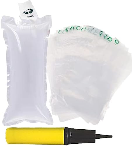 エアークッション材 緩衝材 200個入（20cm×10cm）+ 2倍速ポンプ ハンドポンプ付き 隙間埋め空気緩衝材 エアパッキン 梱包作業が簡単 (200枚＋手動膨張式シリンダー1個)