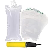 エアークッション材 緩衝材 200個入（20cm×10cm）+ 2倍速ポンプ ハンドポンプ付き 隙間埋め空気緩衝材 エアパッキン 梱包作業が簡単 (200枚＋手動膨張式シリンダー1個)