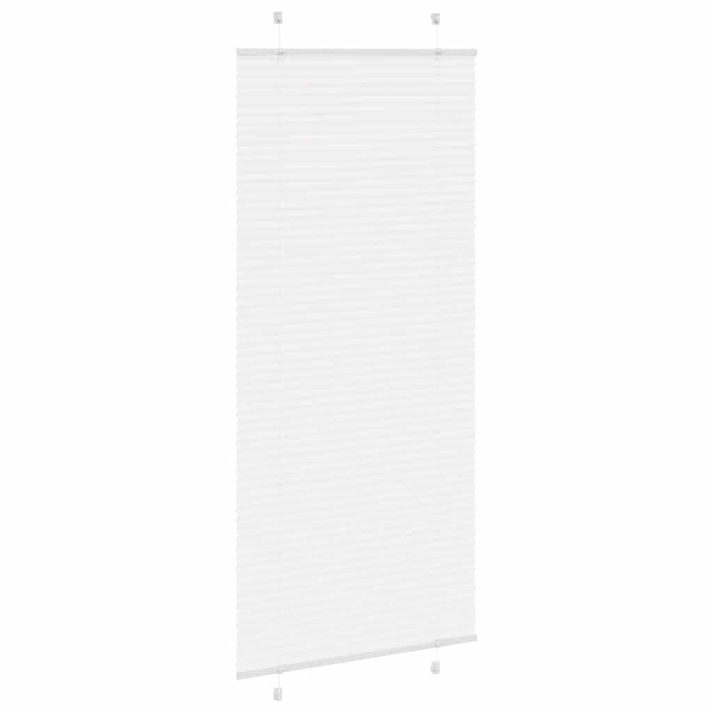 Roleta plisowana, biała, 100 x 200 cm, szerokość materiału 99,4 cm, poliester, ochrona przed wzrokiem, na okno z uchwytami zaciskowymi, bez wiercenia, plisowana roleta do salonu, sypialni, biura