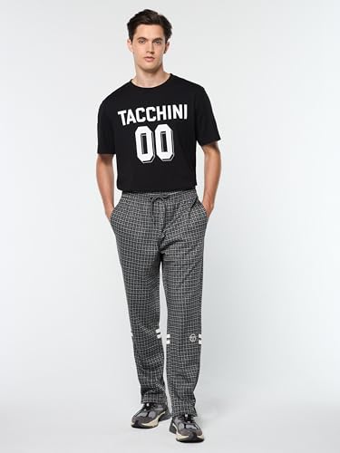 Sergio Tacchini Men's Dallas Houndstooth Track Pant- Black Beauty2