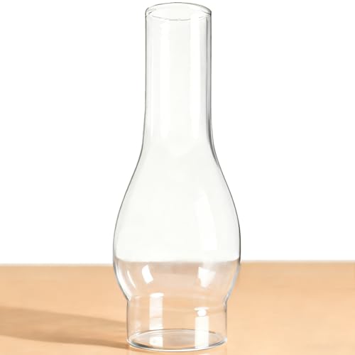 Oil Lamp Chimney Replacement 3 Inch Base x 10 Inch Tall Kerosene Lamp Globe Clear Glass OilLamp Globe Hurricane Lamp Globes Shade Cover Glass Chimney For Oil Lamps For Indoor Use Oil Lamp Parts