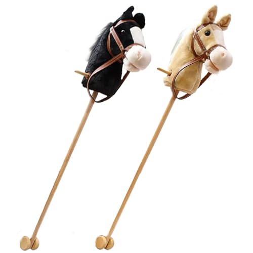 Hobby Horse avec Roues Cadeau Halloween Enfant Peluche Sonore avec Perche - 4