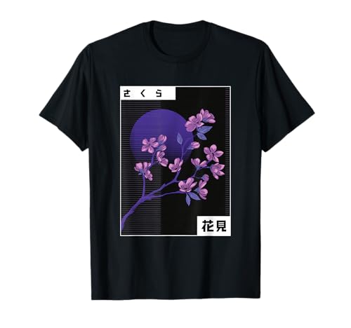 Japanese Cherry Blossom Vaporwave Aesthetic Retro 80s 90s T-Shirt