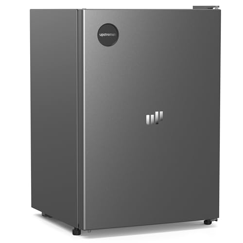 Upstreman 71L Frigorífico Sin Congelador, 1-10°C 7-niveles Regulación de Temperatura, LED-Beleuchtung, 40 dB Silencioso, Energéticamente Eficiente para Dormitorio, Oficina, Cocina, CR71-Gris Oscuro