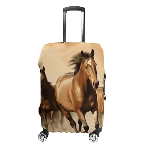 Horses Luggage Cover Elastic Suitcase Protector Case Anti-Scratch Washable Baggage Covers Protector For Traveling, Aircraft Consignment L