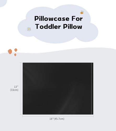 Image of Deep Dream Toddler Pillowcases for 13x18 Pillow 2 Pack, 100% Cotton Travel Pillow Case Cover, 600 Thread Count Cotton Pillow Covers, Soft & Breathable Small Pillow Cases Envelope Closure, Black