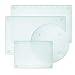 Round Clear Tempered Glass Cutting Board Set, 4 Pcs, Tableware Kitchen Decorative Trays with Non-slip Legs by Murrey home