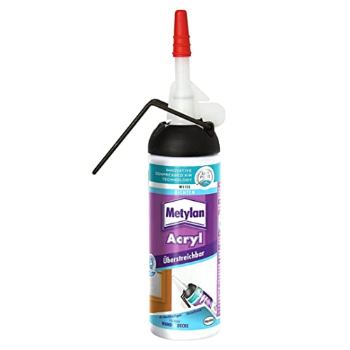Metylan Acryl Dichtmasse für Innen, praktisches easy Pulse System für direkten Gebrauch ohne Kartuschen Pistole, sehr hoher Weißgrad zum überstreichen geeignet, Farbe weiß 100 ml Dose Cover