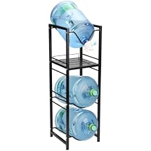 5 Gallon Water Bottle Pour and Store System, 3-Tier Jug Holder With Valve Dispenser, Detachable Bottle Holder With Storage Shelve Rack for Home Office Organization