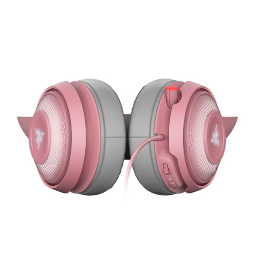 Image of Razer Kraken Kitty RGB USB Gaming Headset: THX 7.1 Spatial Surround Sound - Chroma RGB Lighting - Retractable Active Noise Cancelling Mic - Lightweight Aluminum Frame -Quartz Pink-RZ04-02980200-R3M1