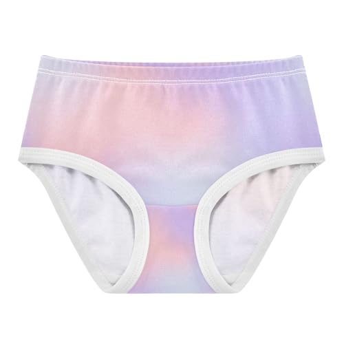 Kids Underwear, Pastel Gradients Lavender Toddler Girl Briefs, Girls Cotton Underwear, 2T–8 Years