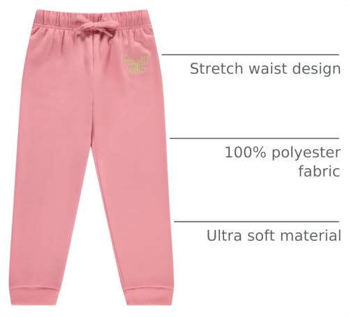 Image of BTween Kids Girls Fashion Stretch Waist Ultra Soft Jogger Pants Set 3 Pack Bundle
