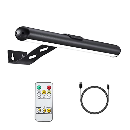 Image of Rechargeable Picture Light Battery Operated, Wireless Painting Light with Remote Control,Metal Art Light Dimmable Display Lamp,3 Modes with Timer for Dartboard Frame Picture Gallery