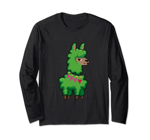 Albero di Natale lama alpaca Maglia a Manica verde
