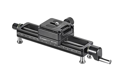 SUNWAYFOTO MFR-150D Wormdrive Macro Rail w Arca/RRS Compatible Bi-Directional Clamp for Precision Focus