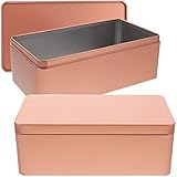 BESTonZON Caja De Latas Vacías Rectangulares De Metal 2 Uds. Latas De Regalo Para Galletas Con Tapa Dulces Galletas Cajas De Regalo Caja De Regalo Pequeña Bote De Té Hermético Para Favores