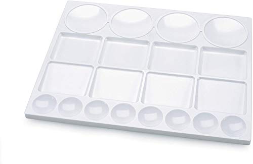 Plastic Palette for Oil, Watercolors & Acrylic Paints - Skil Art 20 Wells, 13â€ x 10â€